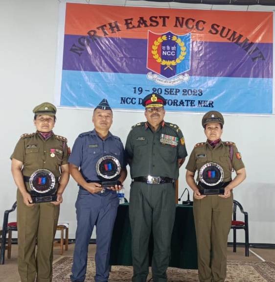 Associate NCC Officers awarded during the North East NCC Summit at NCC Directorate NE Region, Shillong on September 20.